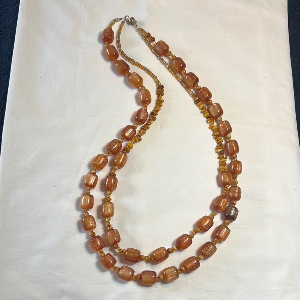 Elegant Amber Beaded Necklace